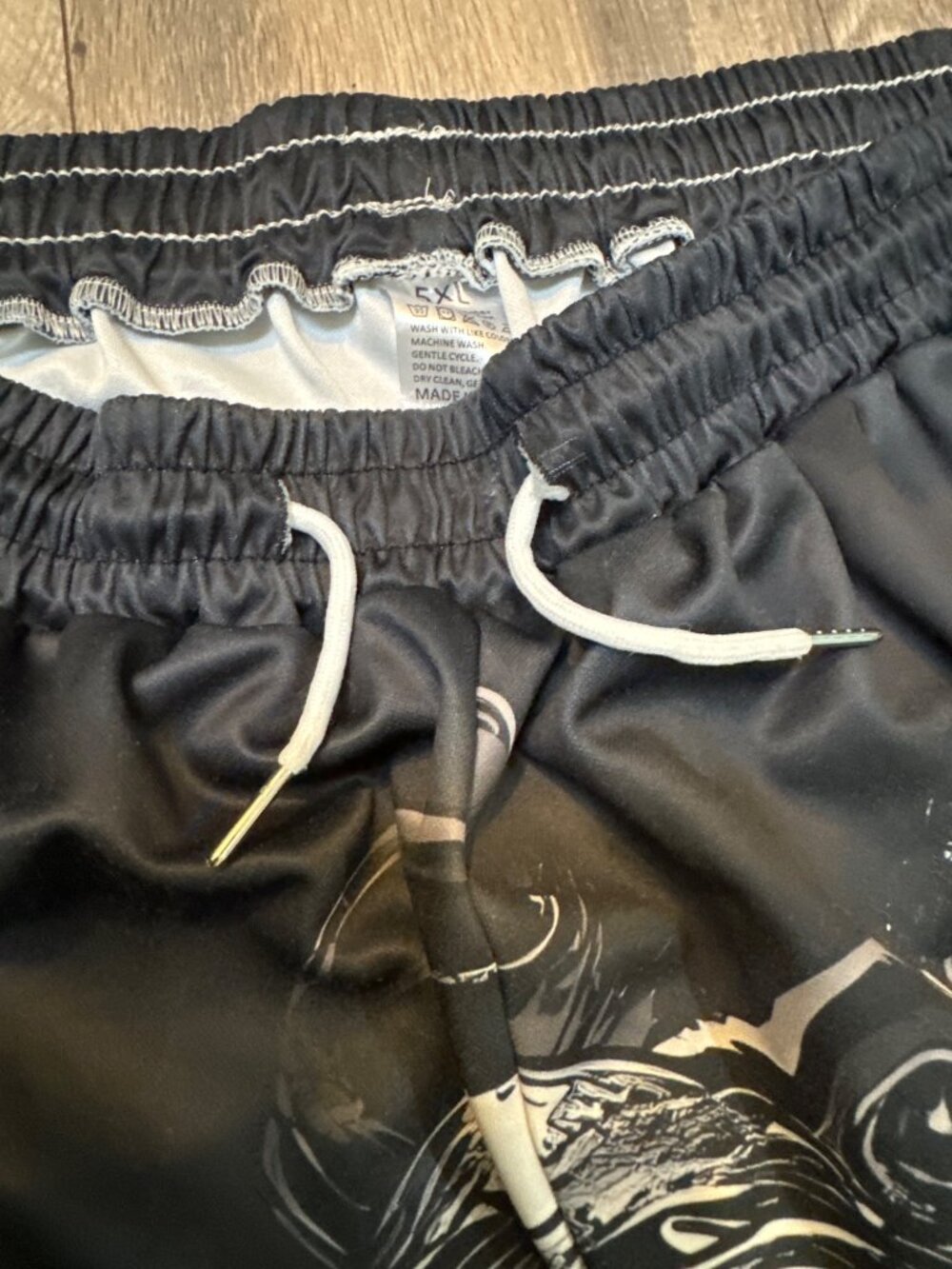 Y2K Grunge Goth Skull Rose Graphic Jogger Pants 5XL Black Elastic Waist With Poc - Picture 5 of 8